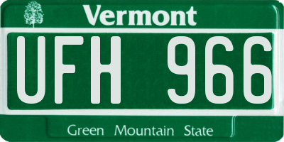 VT license plate UFH966