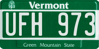 VT license plate UFH973