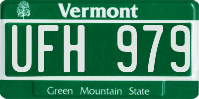 VT license plate UFH979