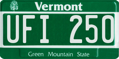 VT license plate UFI250