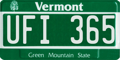 VT license plate UFI365