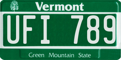 VT license plate UFI789
