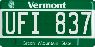 VT license plate UFI837