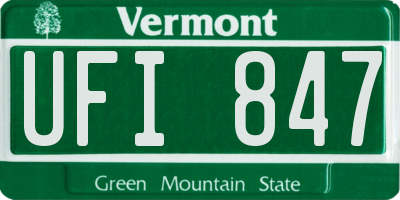 VT license plate UFI847