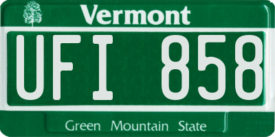 VT license plate UFI858