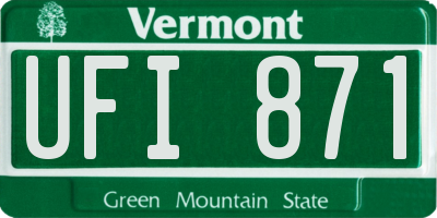 VT license plate UFI871