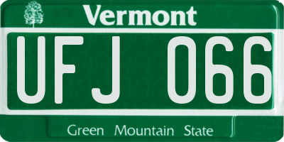 VT license plate UFJ066