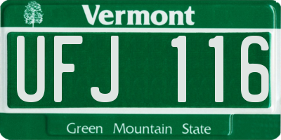 VT license plate UFJ116