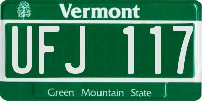 VT license plate UFJ117