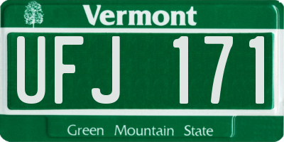 VT license plate UFJ171