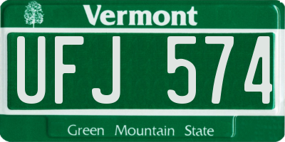 VT license plate UFJ574