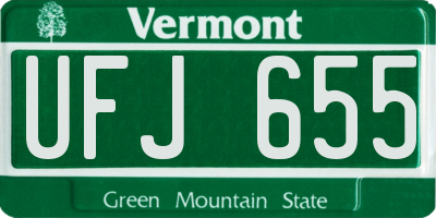 VT license plate UFJ655