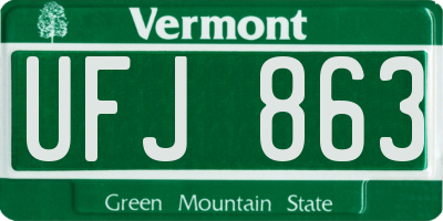 VT license plate UFJ863