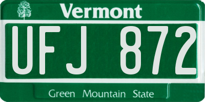 VT license plate UFJ872