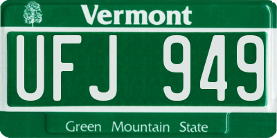 VT license plate UFJ949