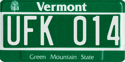 VT license plate UFK014