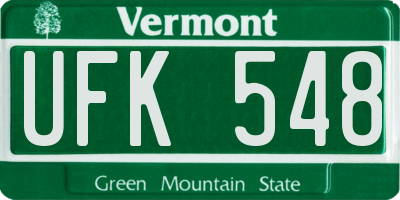 VT license plate UFK548