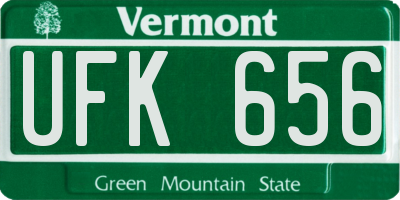 VT license plate UFK656