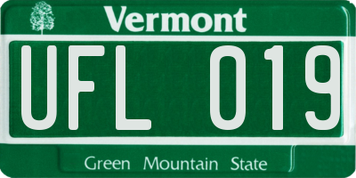 VT license plate UFL019