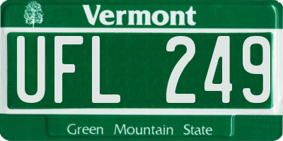 VT license plate UFL249