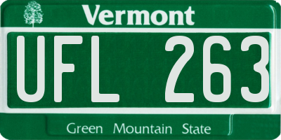 VT license plate UFL263