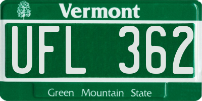 VT license plate UFL362