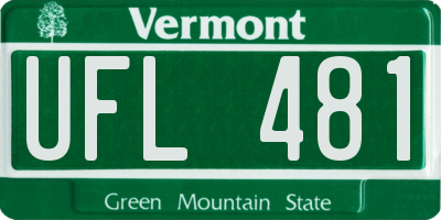 VT license plate UFL481