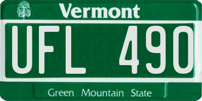 VT license plate UFL490