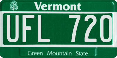 VT license plate UFL720