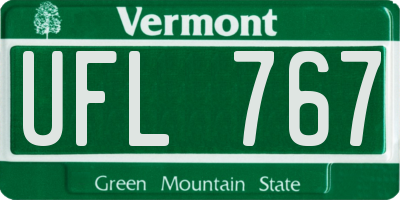 VT license plate UFL767