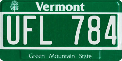 VT license plate UFL784
