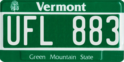 VT license plate UFL883