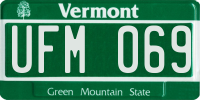 VT license plate UFM069