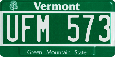 VT license plate UFM573