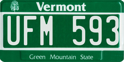 VT license plate UFM593