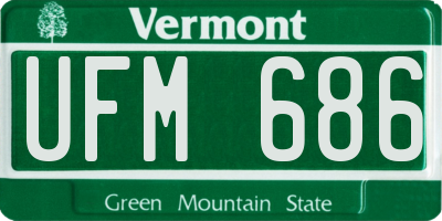 VT license plate UFM686
