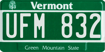 VT license plate UFM832