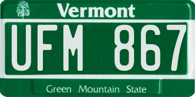VT license plate UFM867