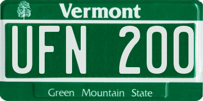 VT license plate UFN200