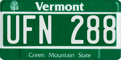 VT license plate UFN288