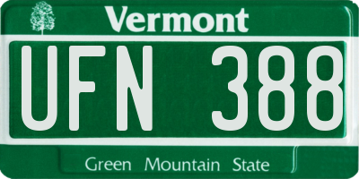 VT license plate UFN388