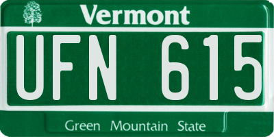 VT license plate UFN615