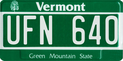 VT license plate UFN640