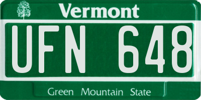 VT license plate UFN648