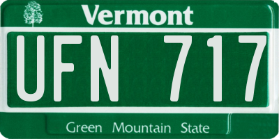 VT license plate UFN717