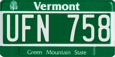 VT license plate UFN758