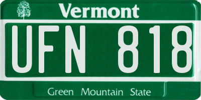 VT license plate UFN818