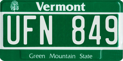 VT license plate UFN849