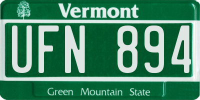 VT license plate UFN894