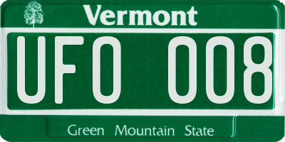 VT license plate UFO008